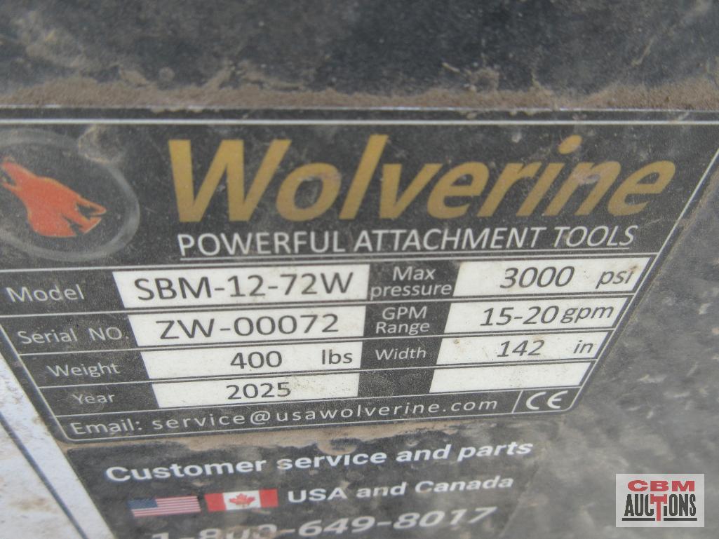 Wolverine SBM-12-72W Skid Steer 72" Hydraulic Sickle Bar Mower With Hoses And Couplers S#0072