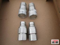 2 Sets Of Skid Steer Hydraulic Hose Quick Couplers 2 Female & 2 Male For 1/2" NPT Pipe Thread *A18