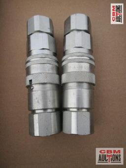 2 Sets Of Skid Steer Hydraulic Hose Quick Couplers 2 Female & 2 Male For 1/2" NPT Pipe Thread *A18