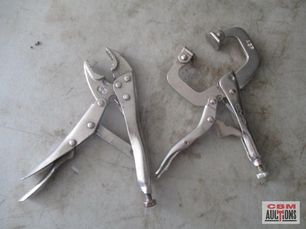 Black Tote & Misc. Hand Tools Adjustable Wrench, Level, Tool Bag, Hose End Mender, Clamping Pliers