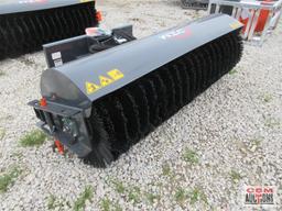 WIG XN-XJ01-72 72" Hydraulic Skid Steer Broom Angle Broom Attachment, GPM Range: 15 To 20, PSI