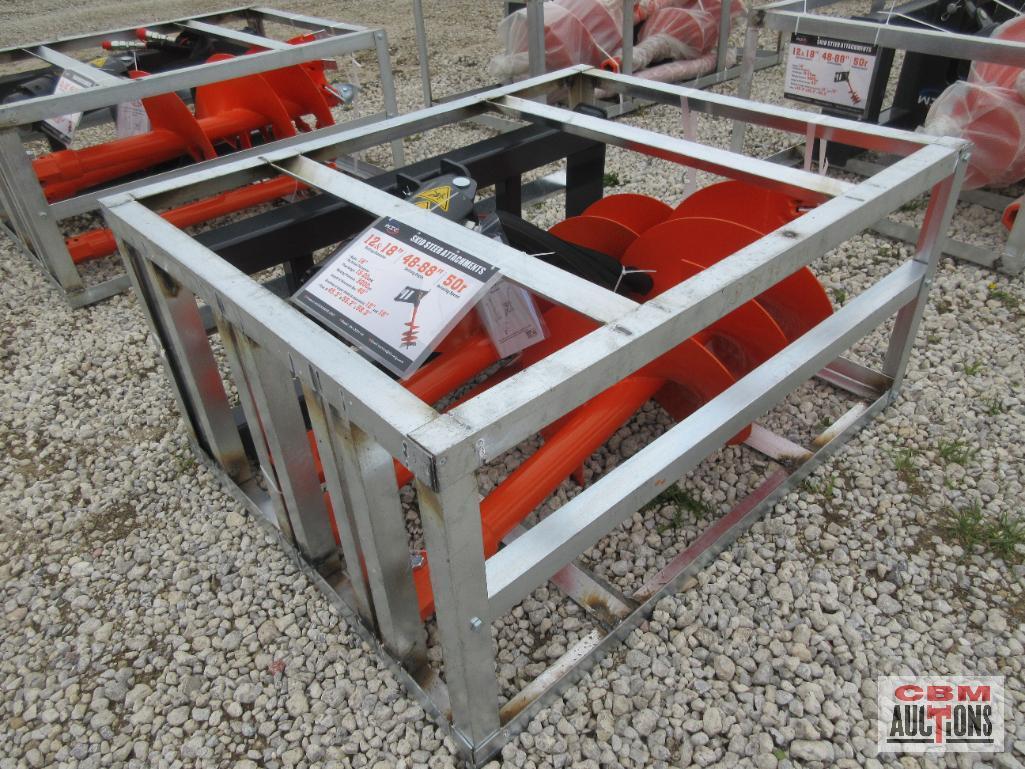 WIG XN-LXZ01-18 Skid Steer Hydraulic Post Hole Digger, Hex Drive, 12" & 18" Augers, 40" Auger