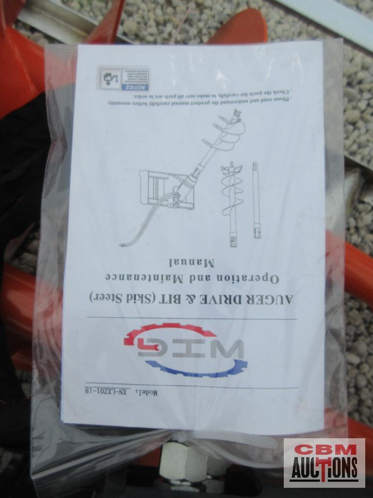 WIG XN-LXZ01-18 Skid Steer Hydraulic Post Hole Digger, Hex Drive, 12" & 18" Augers, 40" Auger