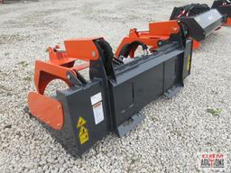 WIG XN-ZD01-72 72" Skid Steer Industrial Smooth Bottom Grapple Bucket, Removable Sides, Dual