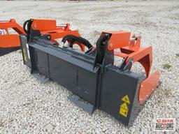 WIG XN-ZD01-72 72" Skid Steer Industrial Smooth Bottom Grapple Bucket, Removable Sides, Dual