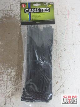 SE CT1272B 100pc 12" Cable Ties - Set of 5