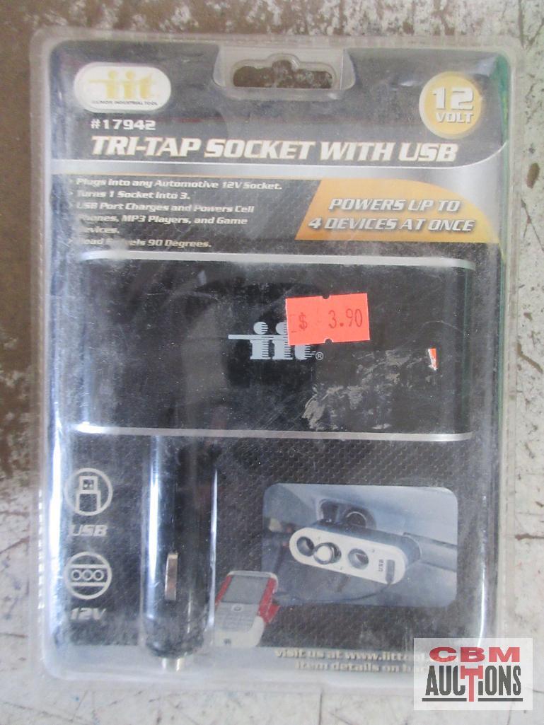 2' Tri-Tap Extension Cords, Cord Winders, 2pc Scissor Sets, His & Her Watches & misc.