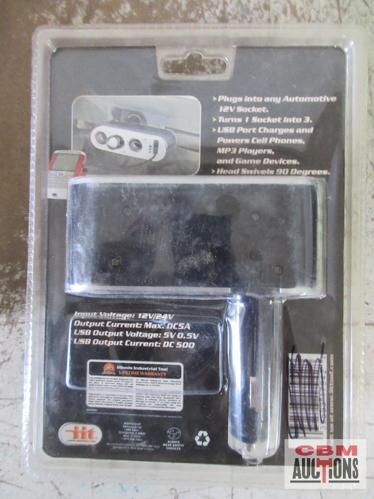 2' Tri-Tap Extension Cords, Cord Winders, 2pc Scissor Sets, His & Her Watches & misc.