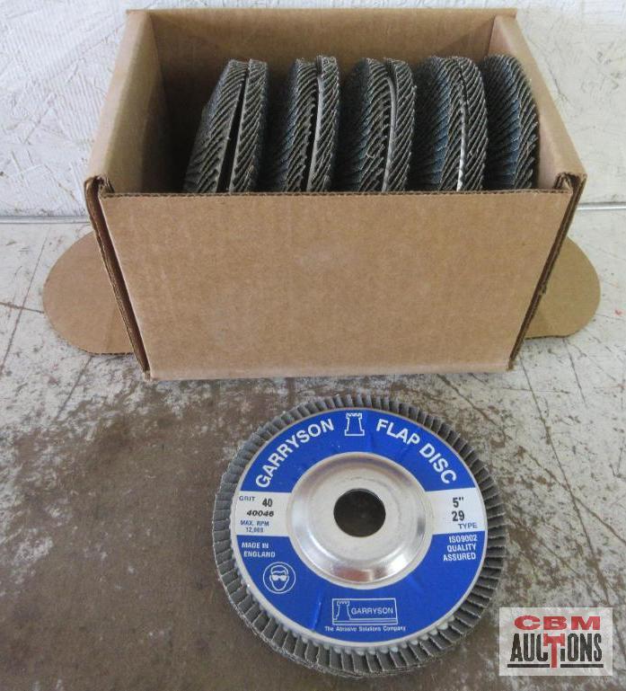 Garyson 5" x 7/8", Type 27, 40 Grit Flap Wheel Discs - Set of 10(+/-)