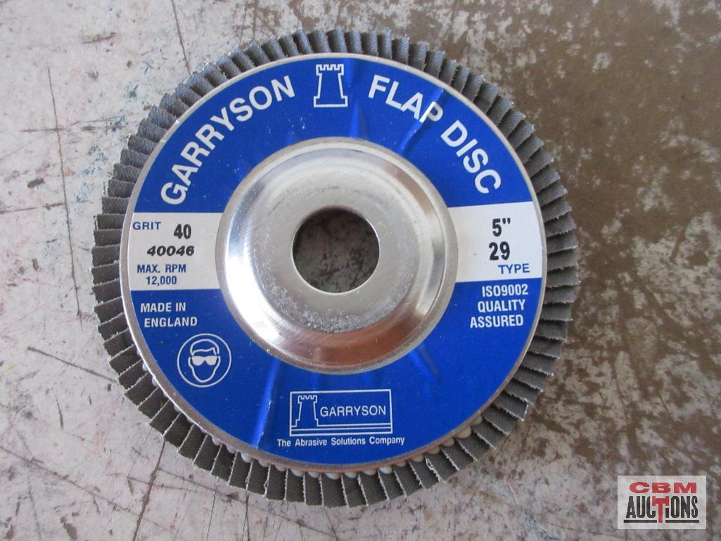 Garyson 5" x 7/8", Type 27, 40 Grit Flap Wheel Discs - Set of 10(+/-)