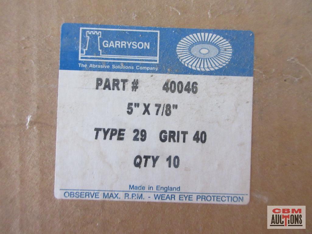Garyson 5" x 7/8", Type 27, 40 Grit Flap Wheel Discs - Set of 10(+/-)