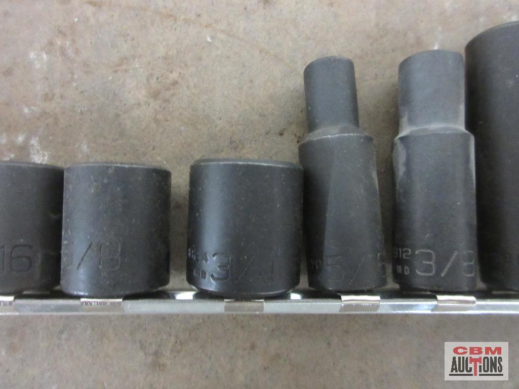 Wright 12pc 3/8" Drive, 6pt Impact Socket Set w/ Storage Rail - USA 5/16", 3/8", 1/2", 3/16", 5/8",