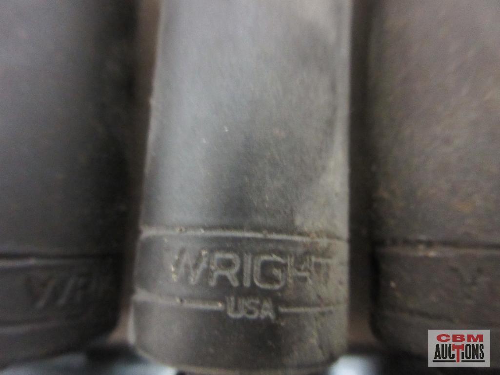 Wright 18pc 3/8" Drive, 6pt Impact Socket Set w/ Storage Rail - USA 8mm, 12mm, 13mm, 14mm,