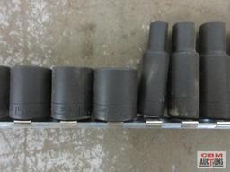 Wright 18pc 3/8" Drive, 6pt Impact Socket Set w/ Storage Rail - USA 8mm, 12mm, 13mm, 14mm,