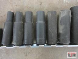 Wright 18pc 3/8" Drive, 6pt Impact Socket Set w/ Storage Rail - USA 8mm, 12mm, 13mm, 14mm,