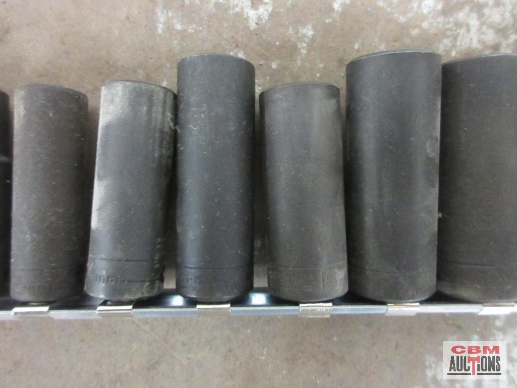 Wright 18pc 3/8" Drive, 6pt Impact Socket Set w/ Storage Rail - USA 8mm, 12mm, 13mm, 14mm,