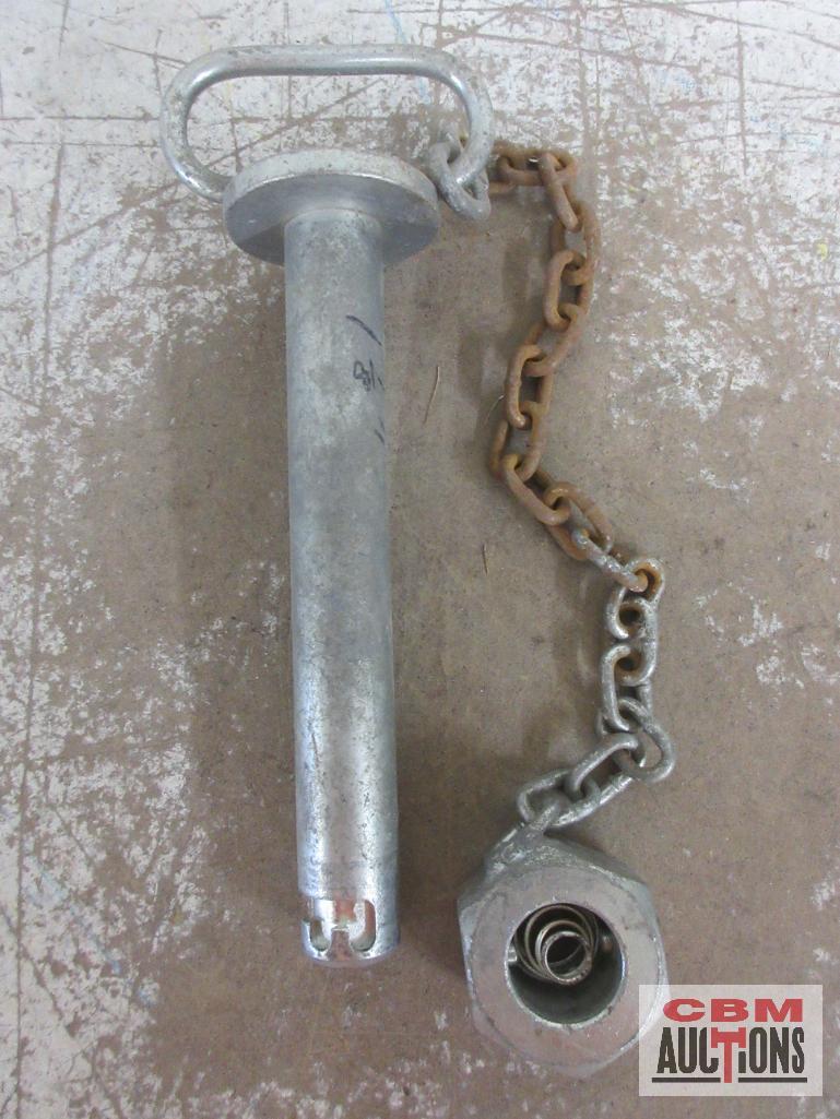 1-1/8" x 8" Hitch Pin w/ Lock Nut & Chain