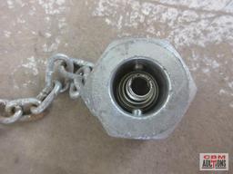 1-1/8" x 8" Hitch Pin w/ Lock Nut & Chain