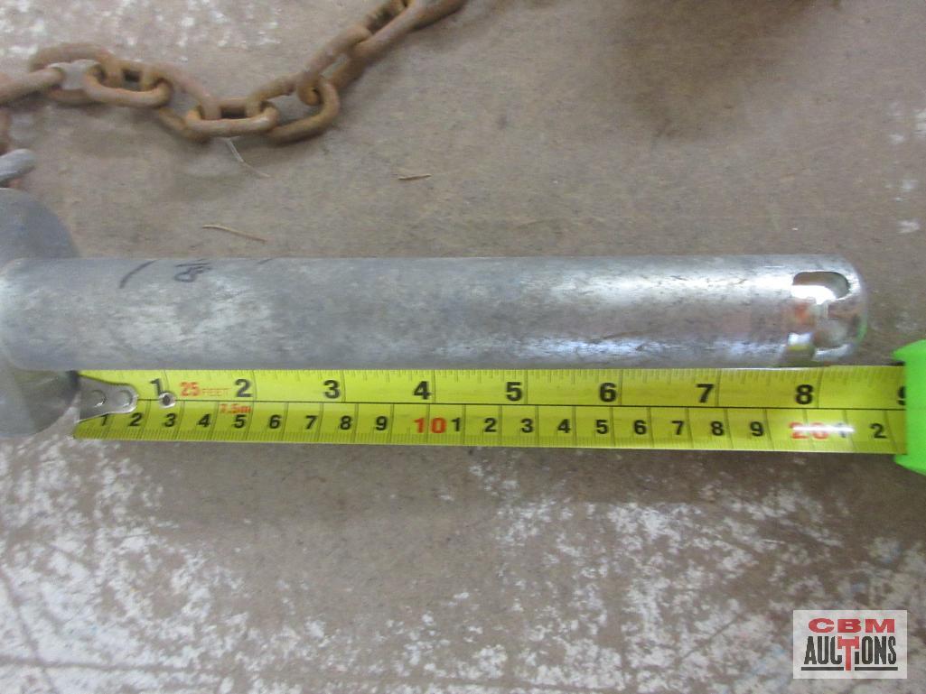 1-1/8" x 8" Hitch Pin w/ Lock Nut & Chain