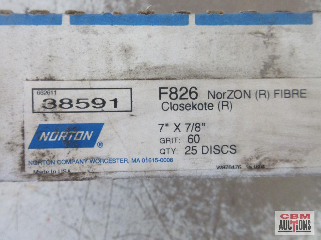 Norton 38591 NorZON (R) Fibre Closekot (R) 7" x 7/8", 60 Grit Sanding Discs - Set of 25(+/-)