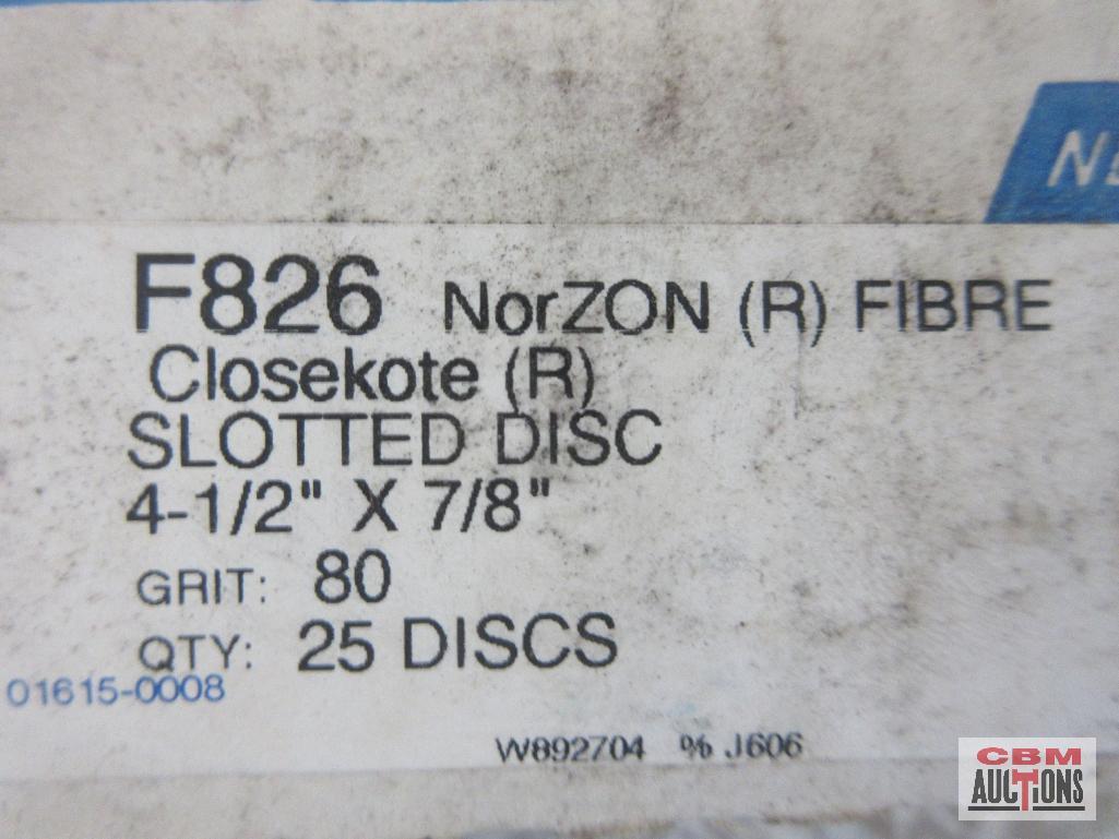 Norton 38452 NorZON (R) Fibre Closekot (R) Slotted Discs 4-1/2" x 7/8", 80 Grit Sanding Discs - Set