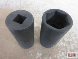 Sunex 2pc 1/2" Drive 6pt Deep Metric Impact Sockets w/ Storage Rail (26mm & 30mm)