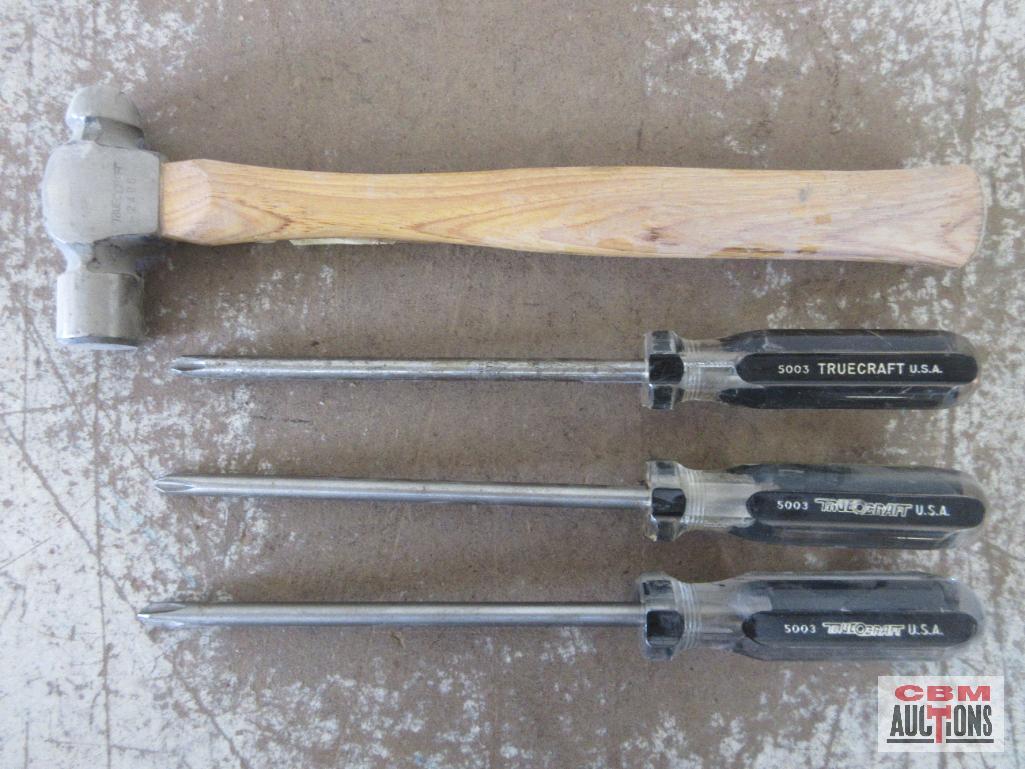 Truecraft 5003 3pc Screwdriver Set & Ball Pein Hammer