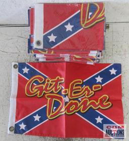 Git-Er-Done 12" x 18" High Quality Flag w/ Sleeve for Pole or Grommets for Flying - Set of 25(+/-)