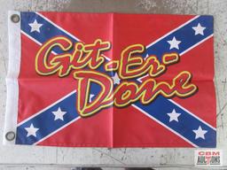 Git-Er-Done 12" x 18" High Quality Flag w/ Sleeve for Pole or Grommets for Flying - Set of 25(+/-)