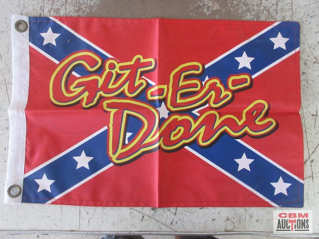Git-Er-Done 12" x 18" High Quality Flag w/ Sleeve for Pole or Grommets for Flying - Set of 25(+/-)