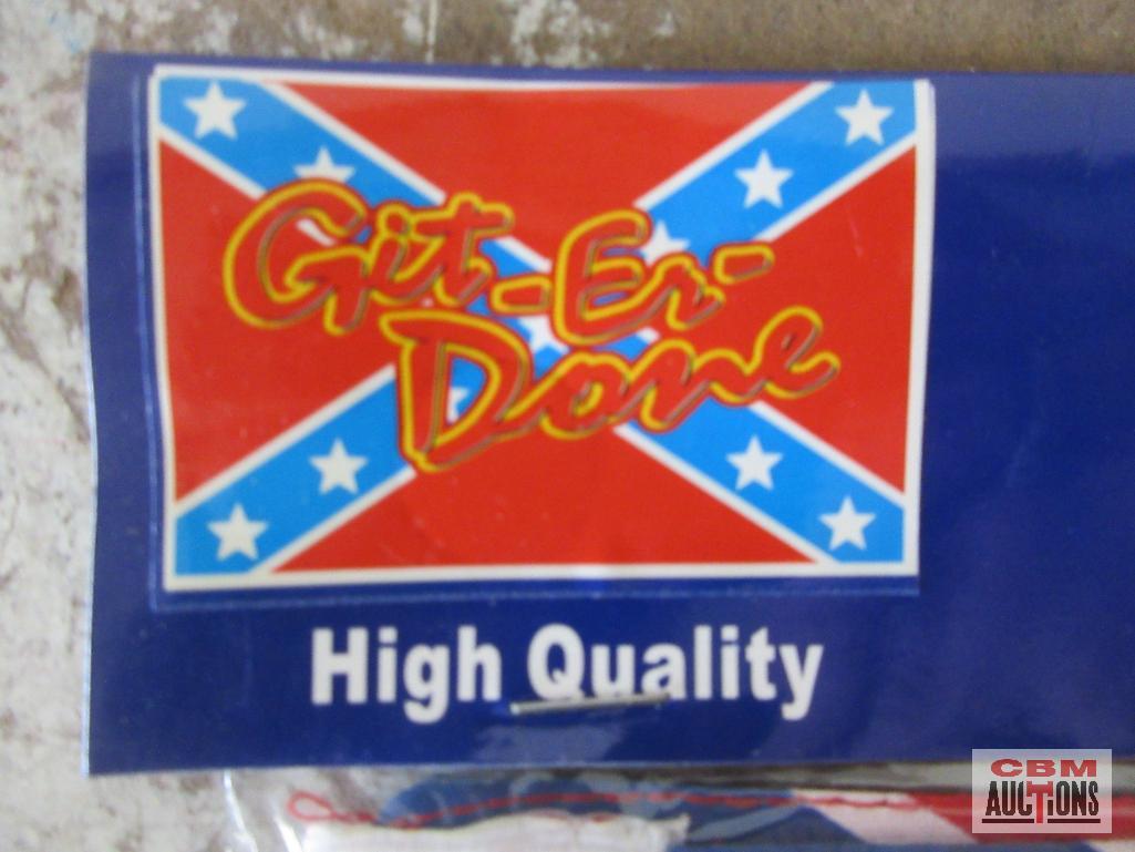 Git-Er-Done 12" x 18" High Quality Flag w/ Sleeve for Pole or Grommets for Flying - Set of 25(+/-)