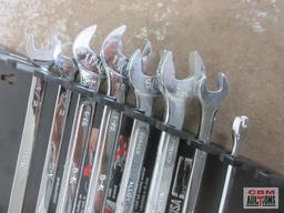 SK Tools (USA) 8pc SAE Combination Wrench Set w/ Ernst Wrench Rack 1/4", 7/16", 5/8", 5/8", 11/16",