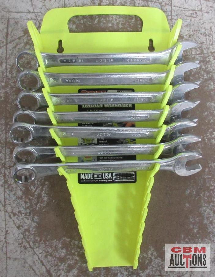 SK Tools (USA) 19mm Combination Wrenches Set of 7 w/ Ernst Wrench Rack