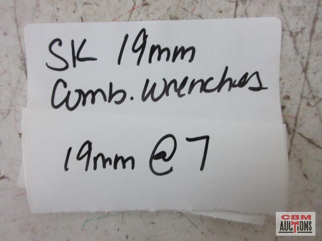 SK Tools (USA) 19mm Combination Wrenches Set of 7 w/ Ernst Wrench Rack