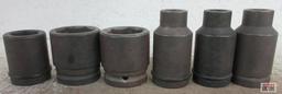 SK Tools 6pc 3/4" Drive, 6pt, SAE Impact Socket Set - USA 1", 1-7/16", 1-7/16", 5/8", 5/8" & 5/8"