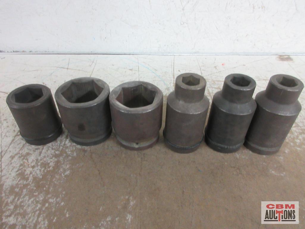 SK Tools 6pc 3/4" Drive, 6pt, SAE Impact Socket Set - USA 1", 1-7/16", 1-7/16", 5/8", 5/8" & 5/8"