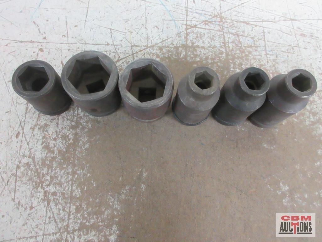 SK Tools 6pc 3/4" Drive, 6pt, SAE Impact Socket Set - USA 1", 1-7/16", 1-7/16", 5/8", 5/8" & 5/8"