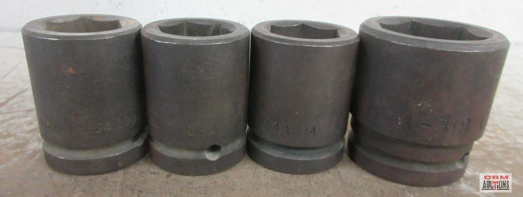 Easco 4pc 3/4" Drive, 6pt Impact Socket Set - USA 1", 1", 1-1/16" & 1-3/8"