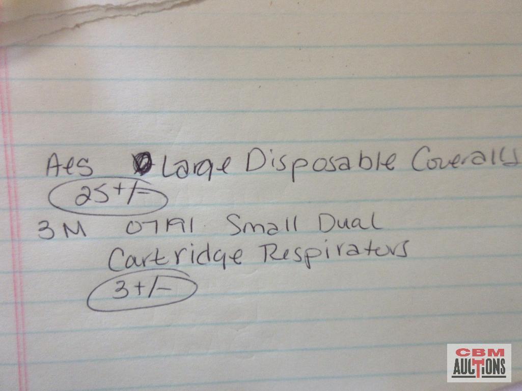 AES-1480 Large Disposable Coveralls - Set of 25(+/-) 3M 07191 Small/Petite Dual Cartridge Respirator
