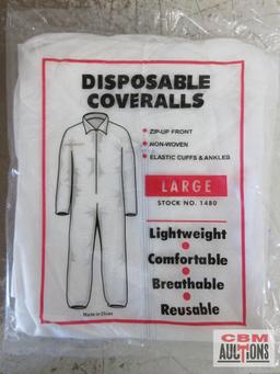 AES-1480 Large Disposable Coveralls - Set of 25(+/-) 3M 07191 Small/Petite Dual Cartridge Respirator
