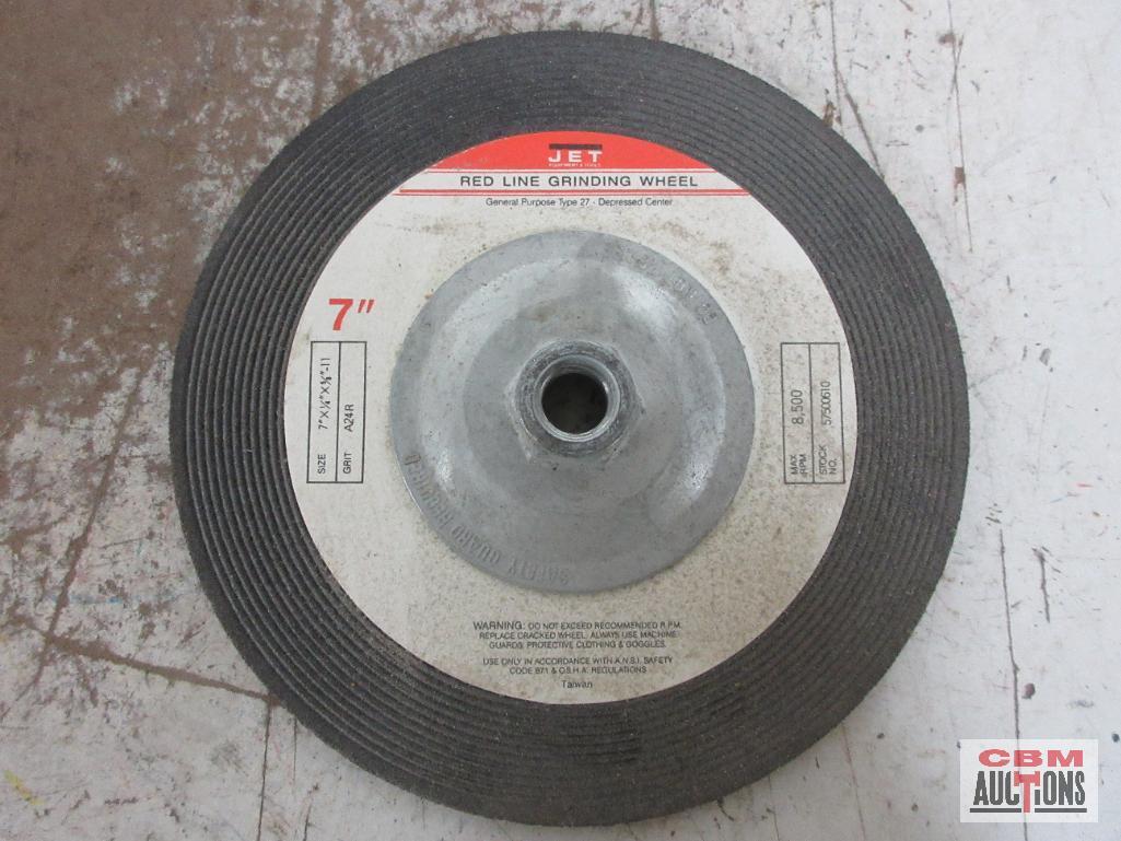 Jet Red-Line 7" x 1/4" x 5/8"-11, A24R Grit, Grinding Wheels - Set of 10(+/-)