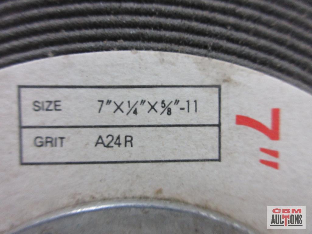 Jet Red-Line 7" x 1/4" x 5/8"-11, A24R Grit, Grinding Wheels - Set of 10(+/-)