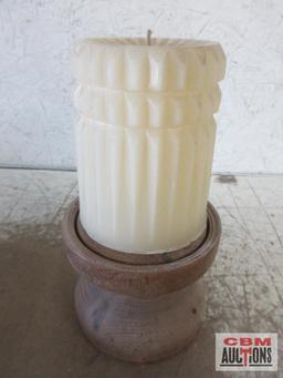 3 Ash Trays & Candle w/ Stand