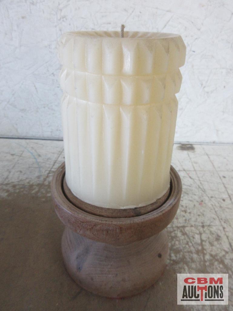 3 Ash Trays & Candle w/ Stand