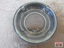 3 Ash Trays & Candle w/ Stand