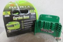 Legacy Flexilla 5/8" x 75' Flexible Hybrid Polymer Garden Hose & 5 Garden Hose Reels