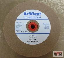 Brilliant 29034 6" x 1" x 1", A80-M, Type T Grinding Wheel