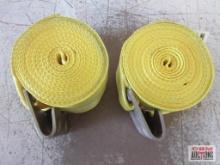Cargo Control USA FH4X30I 4" x 30' Ratchet Strap w/ Flat Hooks - Set of 2