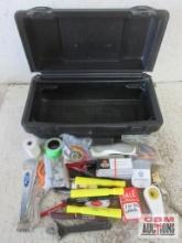 Black & Decker Tool Box w/ Office Supplies Rubber Bands, Stapler, Staples, Paper Clips, Box Knife