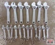4" Adjustable Wrenches - Set of 7(+/-) 2-1/2" Adjustable Key Chain Wrenches - Set of 12(+/-)